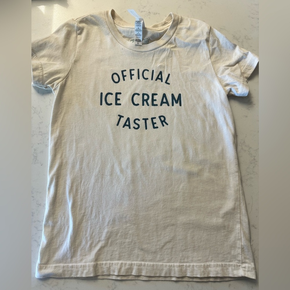 THE WISHING ELEPHANT Ivory Shirt kids  Size Small S 6/8 “official Ice Cream